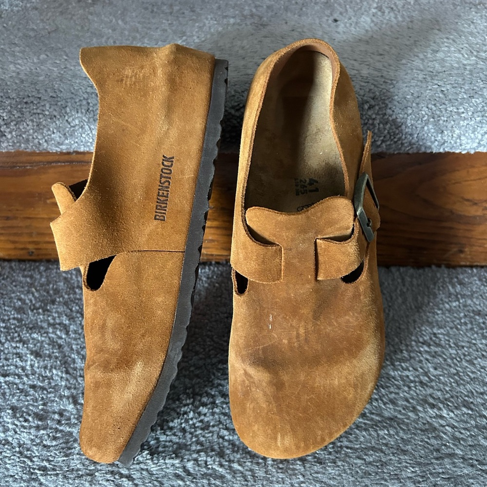 Birkenstock London Suede Leather Shoes Mink Size 41 M8 L10